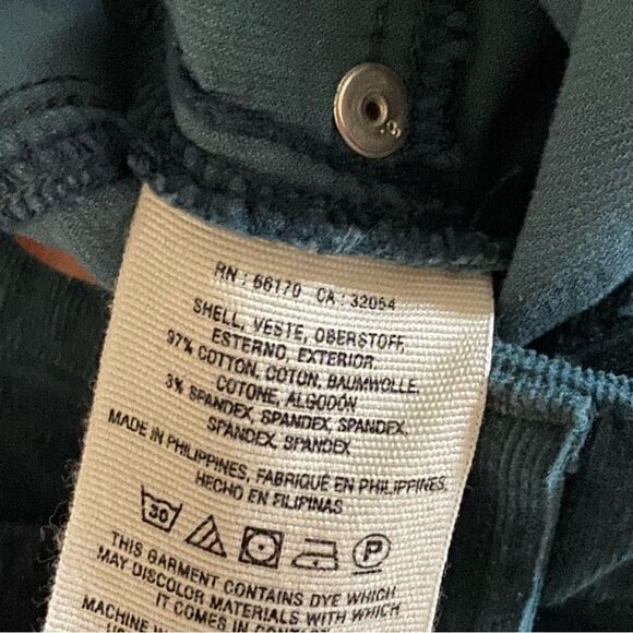 Anthropologie Pants Pilcro Teal corduroy Cotton Stretch 25 Green Boho - Picture 4 of 10